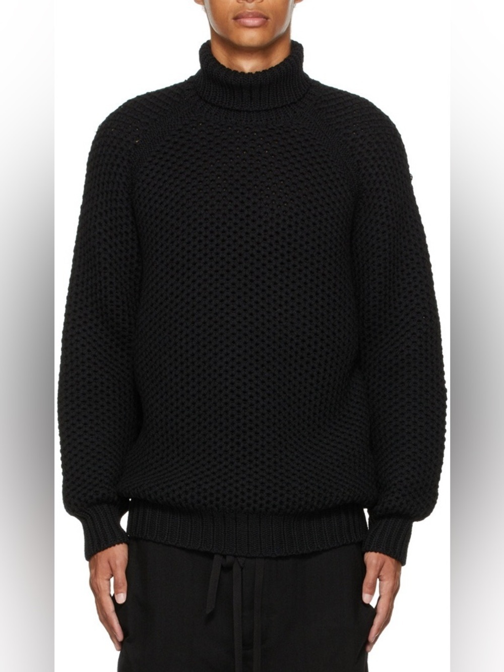 NWT Ann Demeulemeester Hugo Wool Chunky Knit Turtleneck Sweater Black Mens M